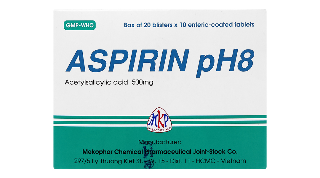 Aspirin pH8 500mg giảm đau, kháng viêm, hạ sốt