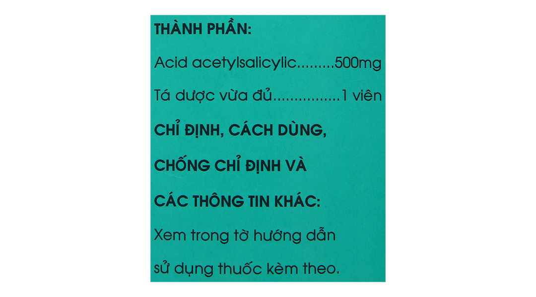 Aspirin pH8 500mg giảm đau, kháng viêm, hạ sốt