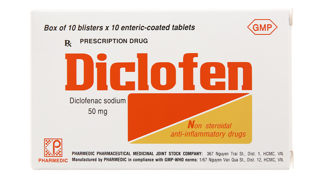 Diclofen 50mg giảm đau, kháng viêm xương khớp