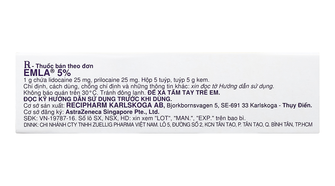 Kem bôi Emla 5% gây tê bề mặt da