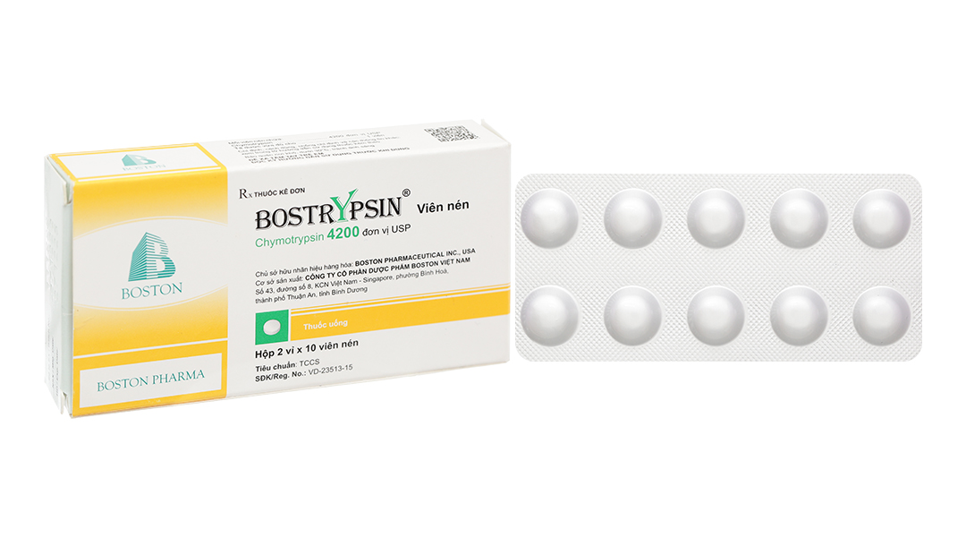 Bostrypsin 4200 USP trị phù nề sau chấn thương, phẫu thuật
