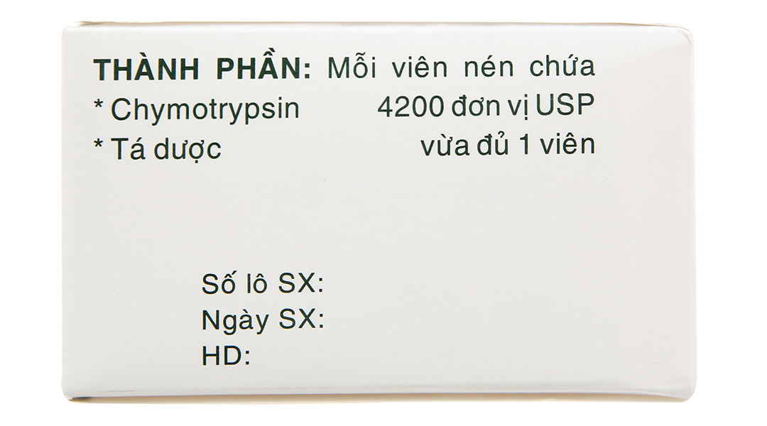 Alphachymotrypsin Mebiphar 4200 IU trị phù nề sau chấn thương