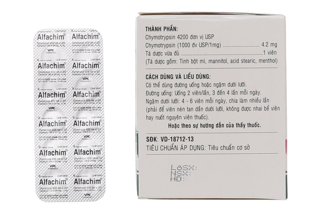 Alfachim 4200 IU trị phù nề sau chấn thương