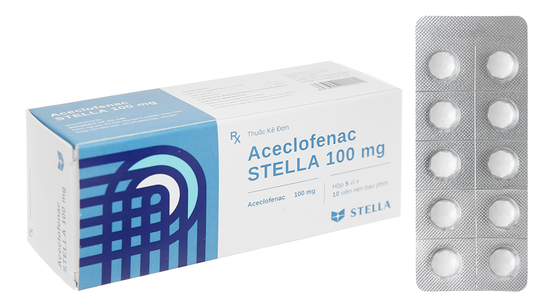 Aceclofenac Stella 100mg giảm đau, kháng viêm xương khớp