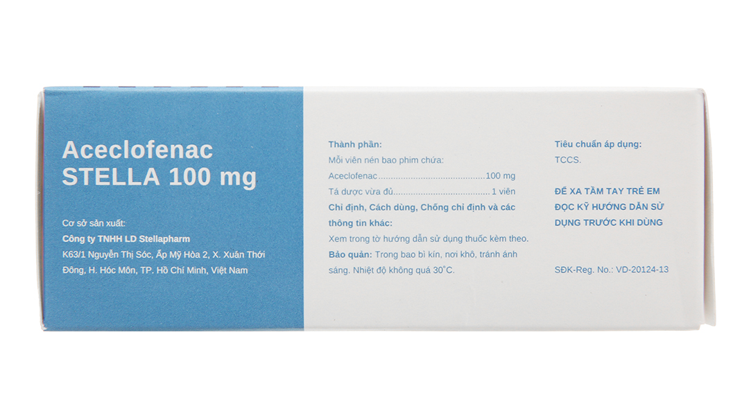 Aceclofenac Stella 100mg giảm đau, kháng viêm xương khớp