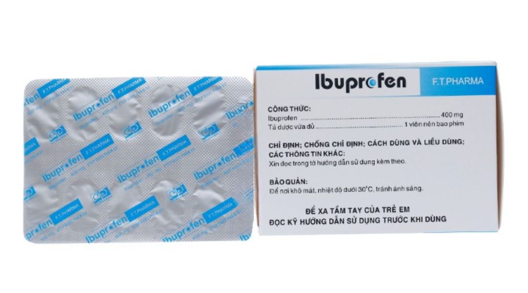 Ibuprofen F.T Pharma 400mg giảm đau, hạ sốt, kháng viêm