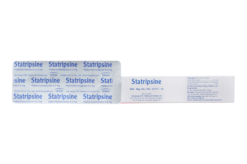 Statripsine Stada 4.2mg trị phù nề sau chấn thương
