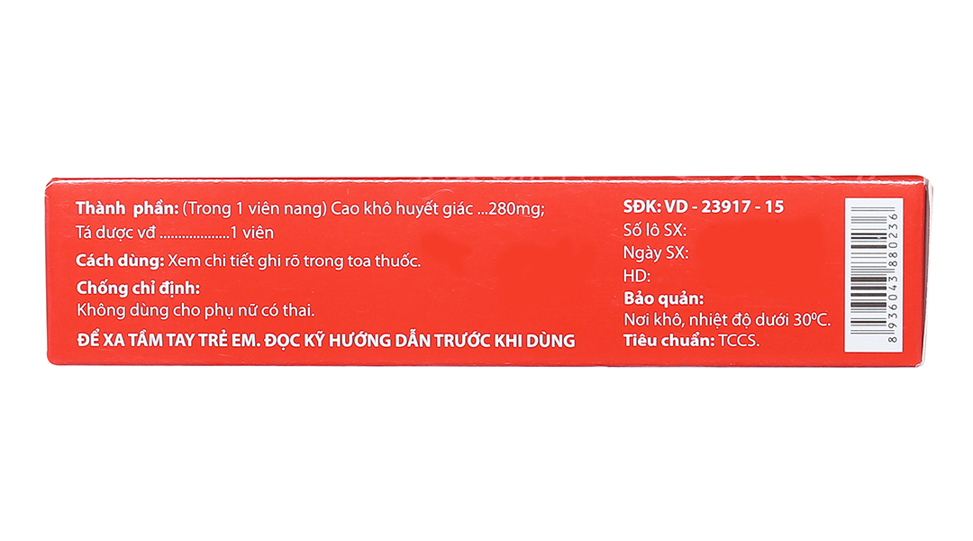 Long Huyết P/H trị sưng đau, bầm tím