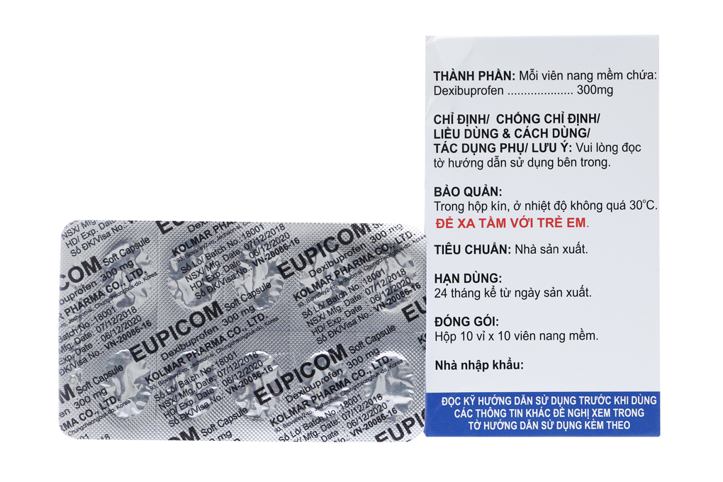 Eupicom 300mg giảm đau, kháng viêm xương khớp