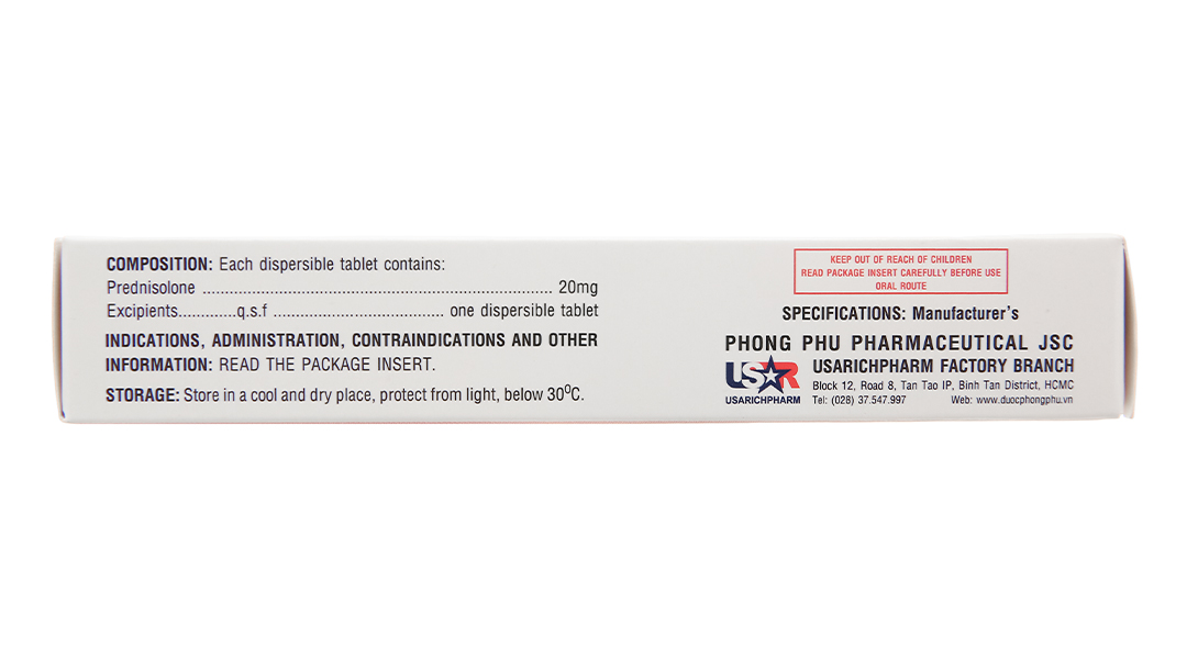 UsaSolu-Predni 20mg hỗ trợ kháng viêm, ức chế miễn dịch