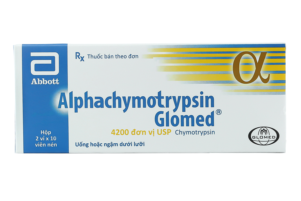 Alphachymotrypsin Glomed 4200 IU trị phù nề sau chấn thương