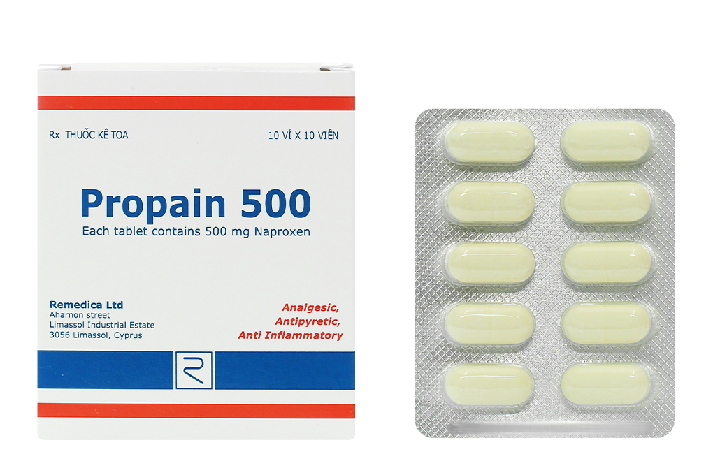 Propain 500mg trị viêm khớp dạng thấp, thoái hóa khớp, gout cấp