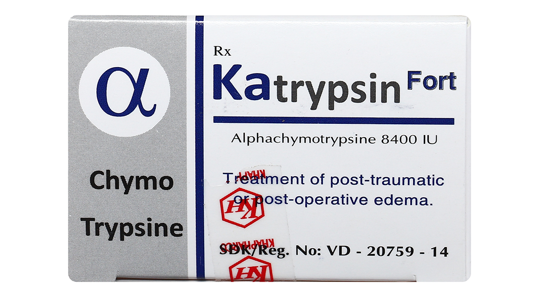 Katrypsin Fort 8400IU trị phù nề sau chấn thương, phẫu thuật, bỏng