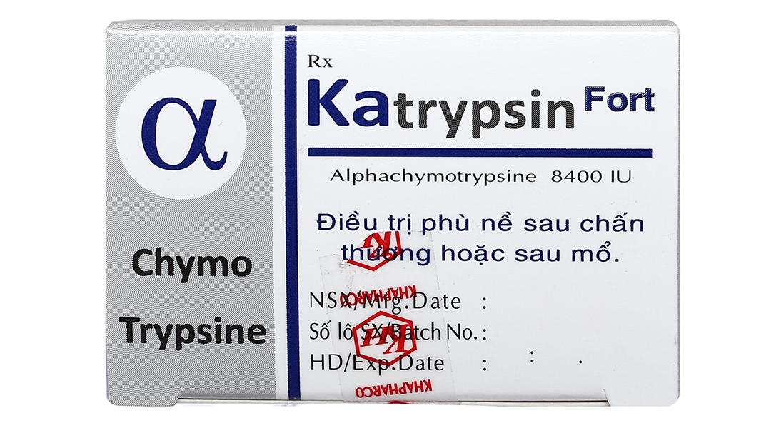 Katrypsin Fort 8400IU trị phù nề sau chấn thương, phẫu thuật, bỏng