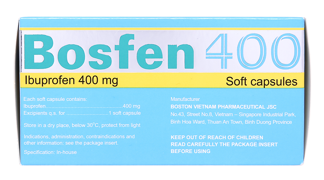Bosfen 400 giảm đau, hạ sốt, kháng viêm 400mg