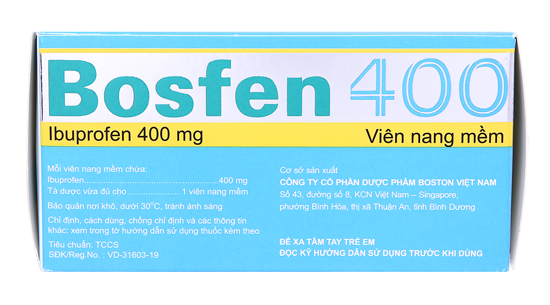 Bosfen 400 giảm đau, hạ sốt, kháng viêm 400mg