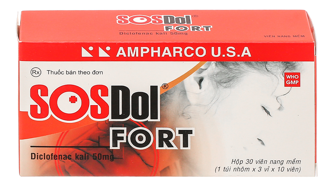 SOSDol Fort 50mg giảm đau, kháng viêm xương khớp, gout cấp