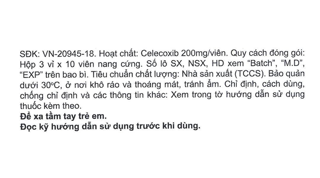Espacox 200mg giảm đau, kháng viêm xương khớp
