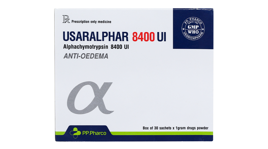 Thuốc bột Usaralphar 8400IU trị phù nề sau chấn thương