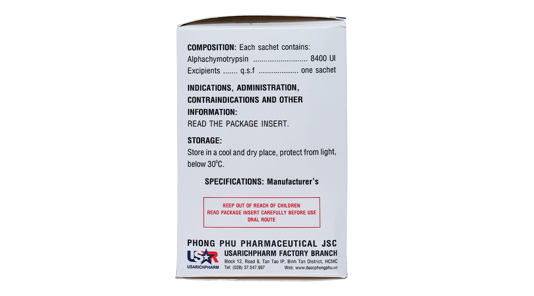 Thuốc bột Usaralphar 8400IU trị phù nề sau chấn thương