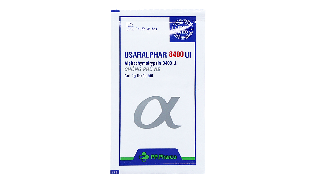 Thuốc bột Usaralphar 8400IU trị phù nề sau chấn thương