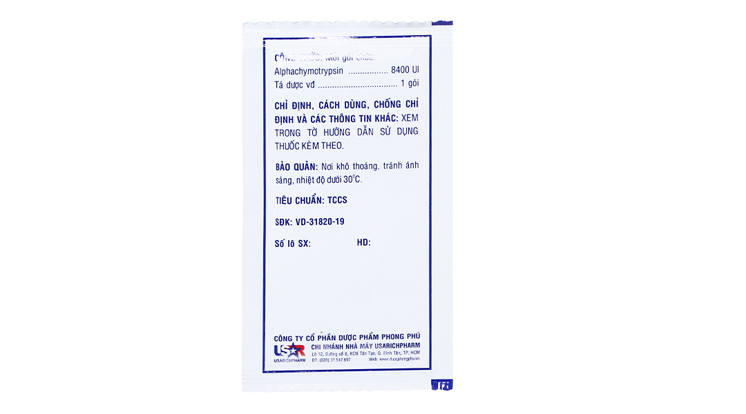 Thuốc bột Usaralphar 8400IU trị phù nề sau chấn thương