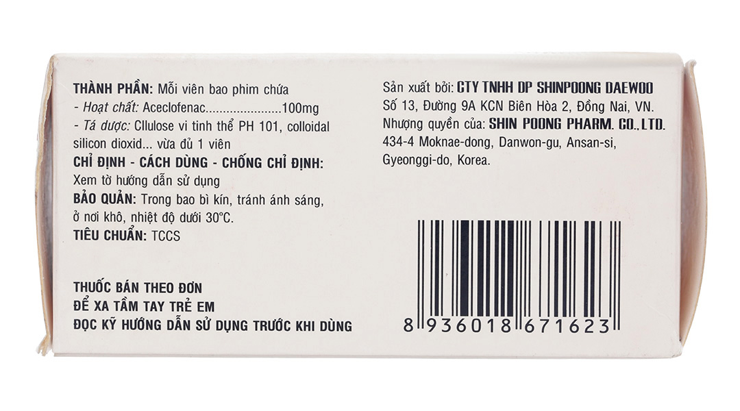Aclon 100mg giảm đau và kháng viêm xương khớp