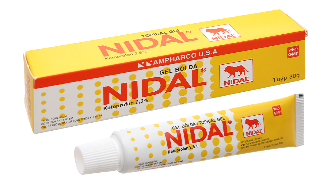 Gel bôi Nidal giảm đau, kháng viêm xương khớp