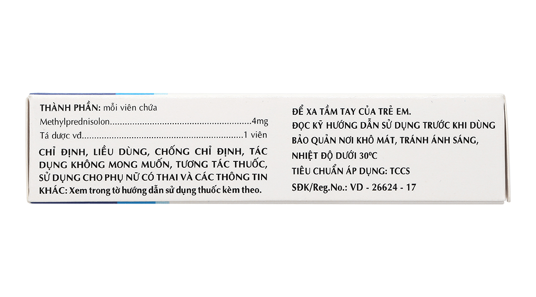 TanaMetrol 4mg hỗ trợ liệu pháp cần chống viêm và giảm miễn dịch