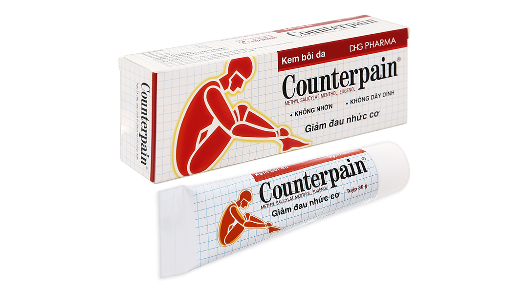 Kem bôi da Counterpain giảm đau trong các trường hợp đau cơ, bong gân