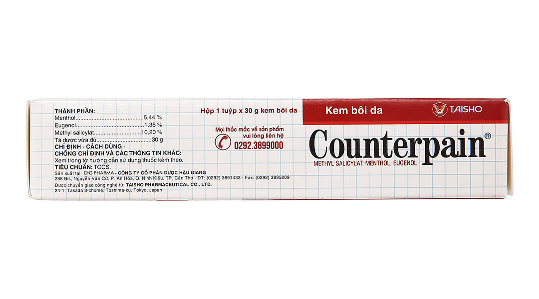 Kem bôi da Counterpain giảm đau trong các trường hợp đau cơ, bong gân