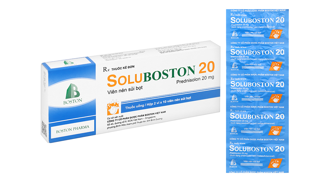 Viên sủi SoluBoston 20 trị hoặc giảm các triệu chứng viêm