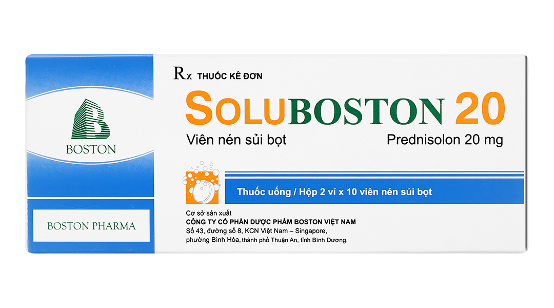 Viên sủi SoluBoston 20 trị hoặc giảm các triệu chứng viêm
