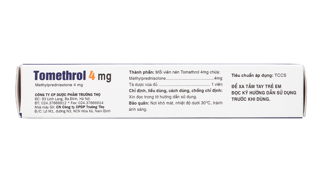 Tomethrol 4mg chỉ định cho các trường hợp cần glucocorticoid