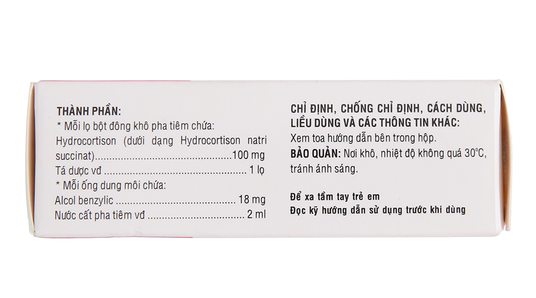 Bột khô pha tiêm Hydrocortison Bidiphar 100mg chống viêm, dị ứng