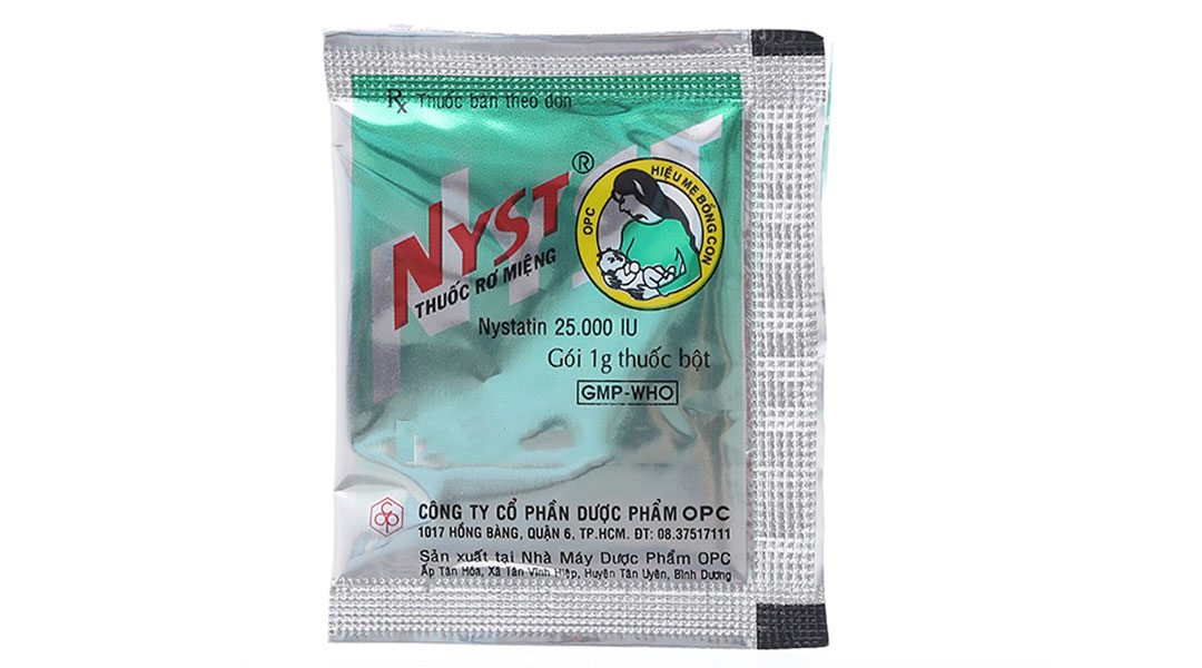 Thuốc bột rơ miệng Nyst trị bệnh Candida miệng