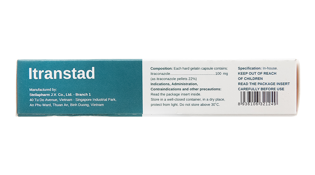Itranstad 100mg trị nhiễm nấm Candida
