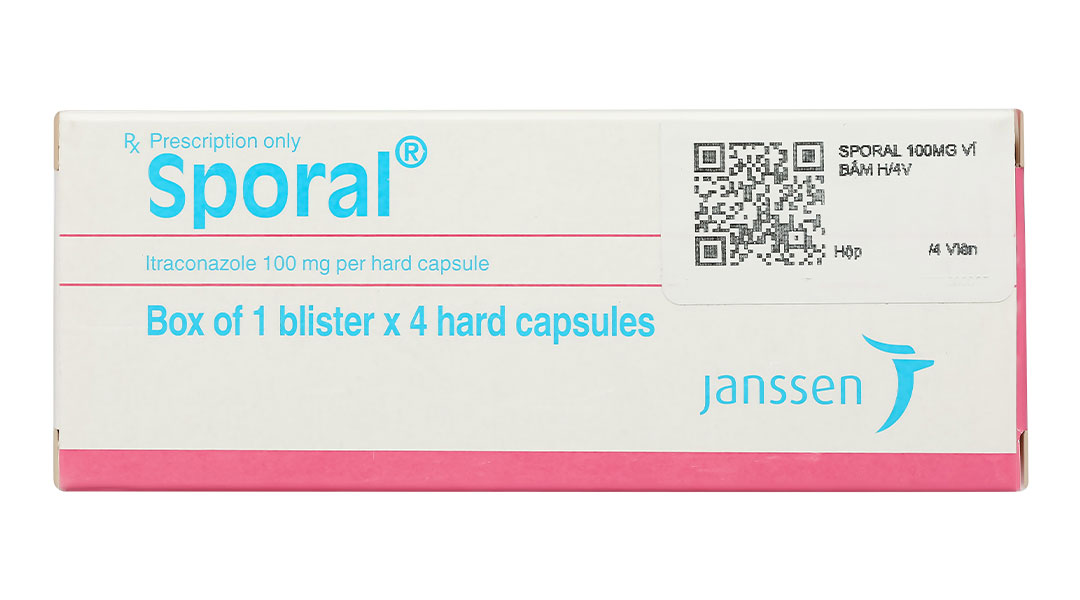 Sporal 100mg trị nhiễm nấm phụ khoa, ngoài da