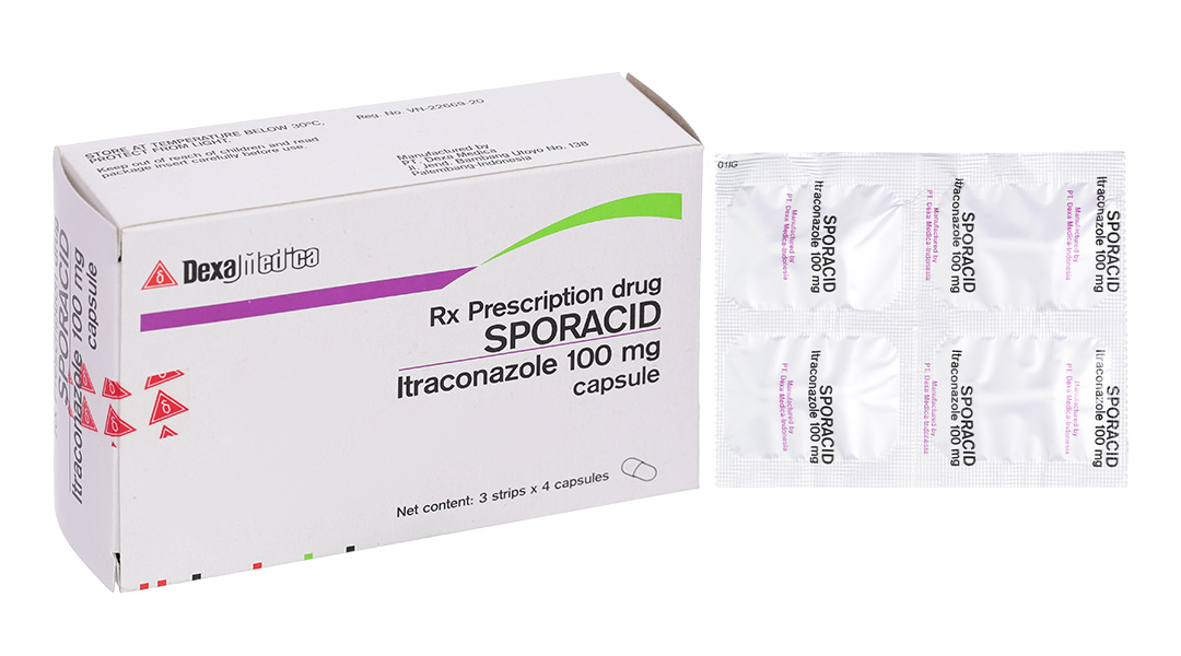 Sporacid 100mg trị nhiễm nấm Candida