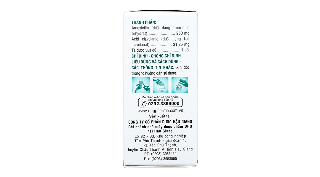Cốm pha hỗn dịch uống Klamentin 250/31.25 trị nhiễm khuẩn