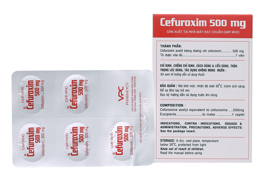 Cefuroxim VPC 500mg trị nhiễm khuẩn