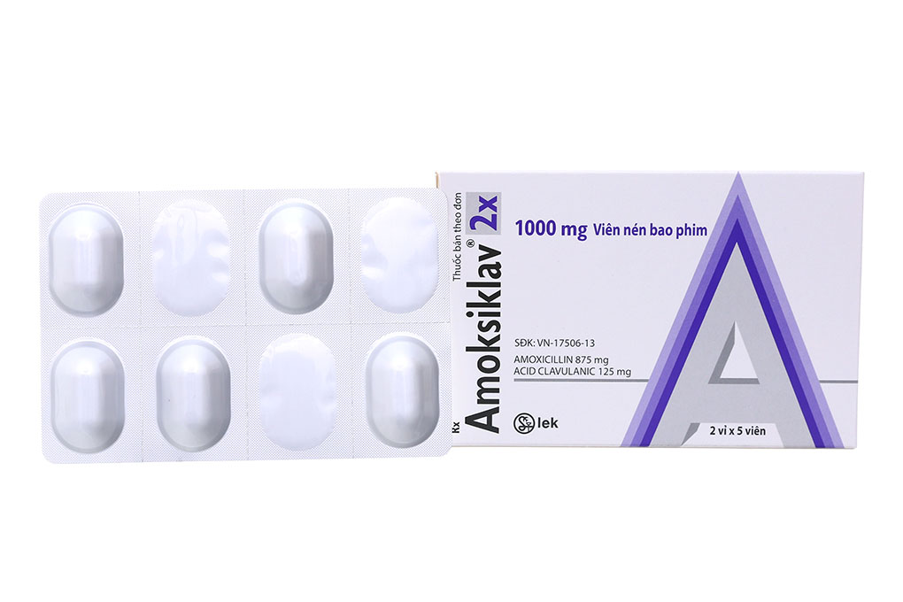 Amoksiklav 2x 1000mg trị nhiễm khuẩn