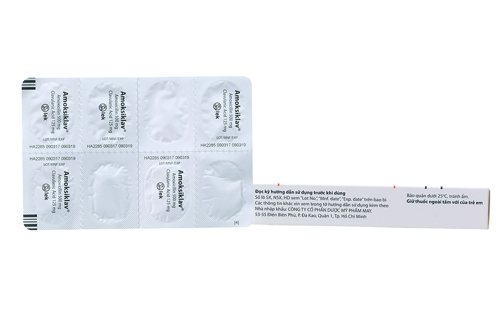 Amoksiklav 625mg trị nhiễm khuẩn