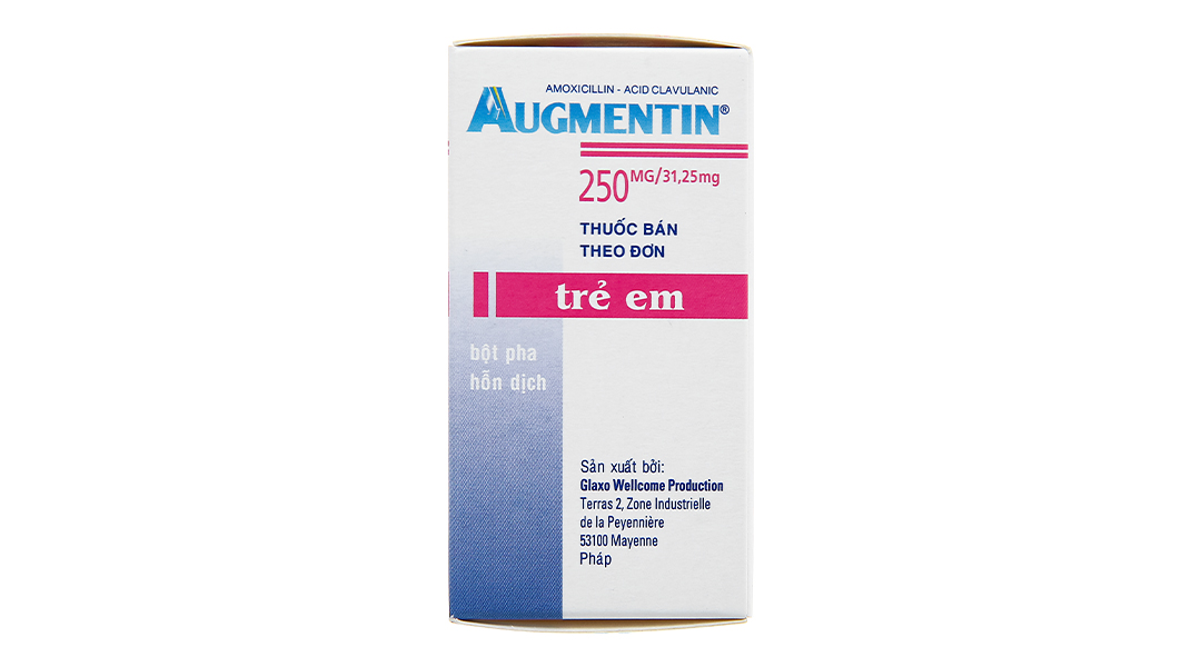Bột pha hỗn dịch uống Augmentin GSK 250mg/31.25mg điều trị nhiễm khuẩn