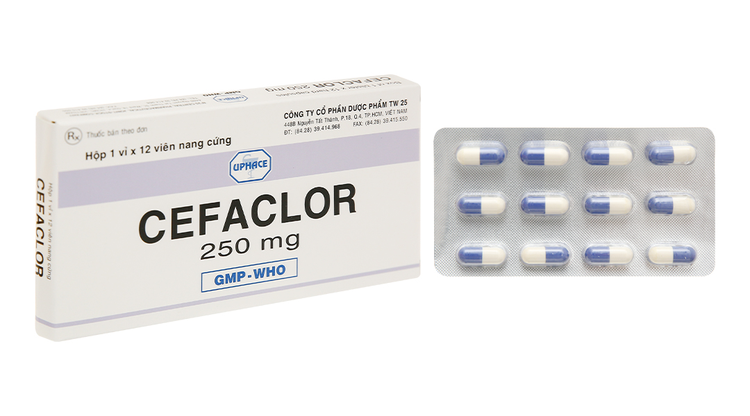 Cefaclor Uphace 250mg điều trị viêm tai giữa cấp, viêm xoang cấp