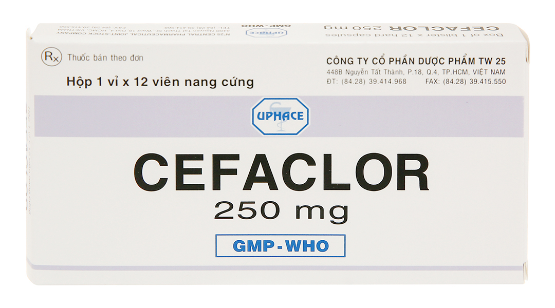 Cefaclor Uphace 250mg điều trị viêm tai giữa cấp, viêm xoang cấp
