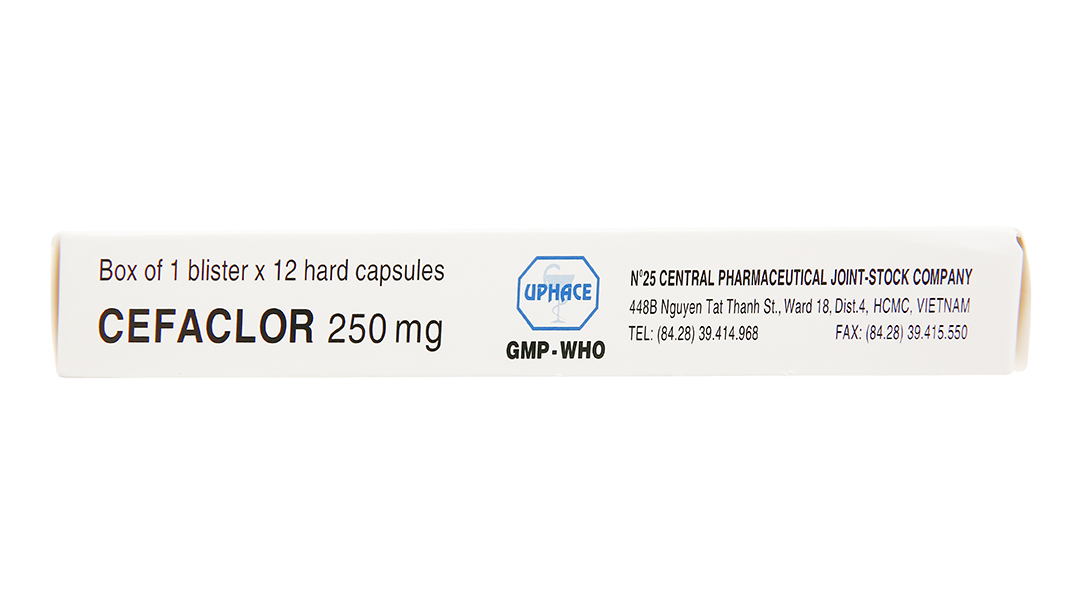 Cefaclor Uphace 250mg điều trị viêm tai giữa cấp, viêm xoang cấp