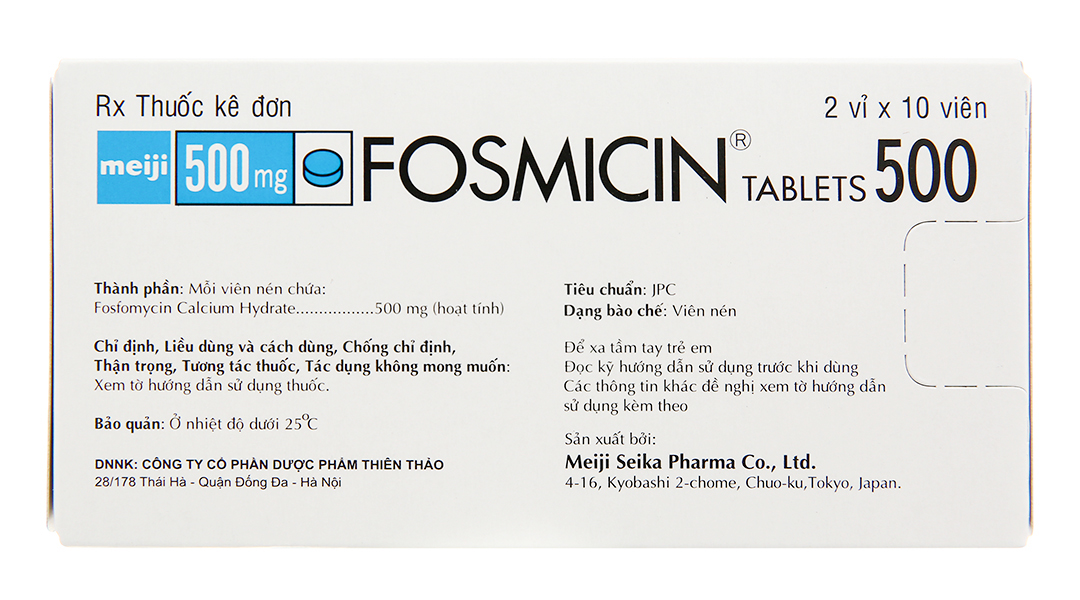 Fosmicin Tablets 500 trị nhiễm khuẩn