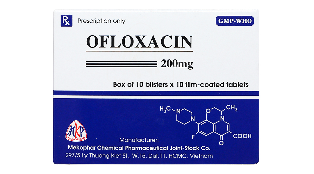 Ofloxacin Mekophar 200mg trị nhiễm khuẩn
