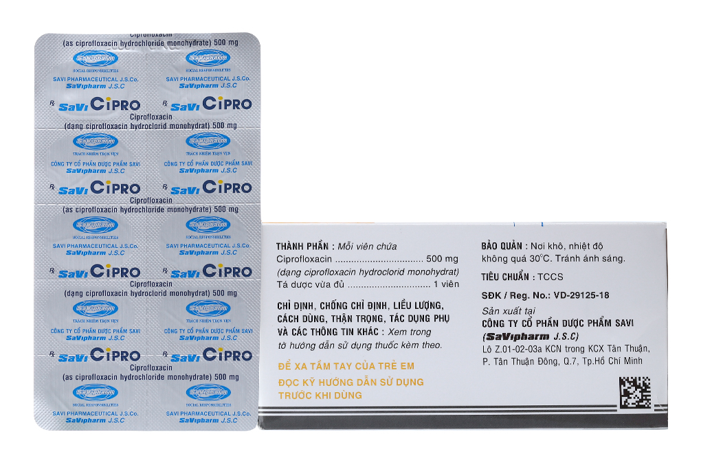 SaviCipro 500mg trị nhiễm khuẩn